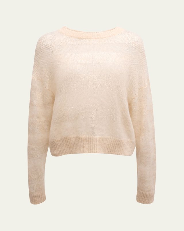 Hidden Paillette Striped Crewneck Sweater